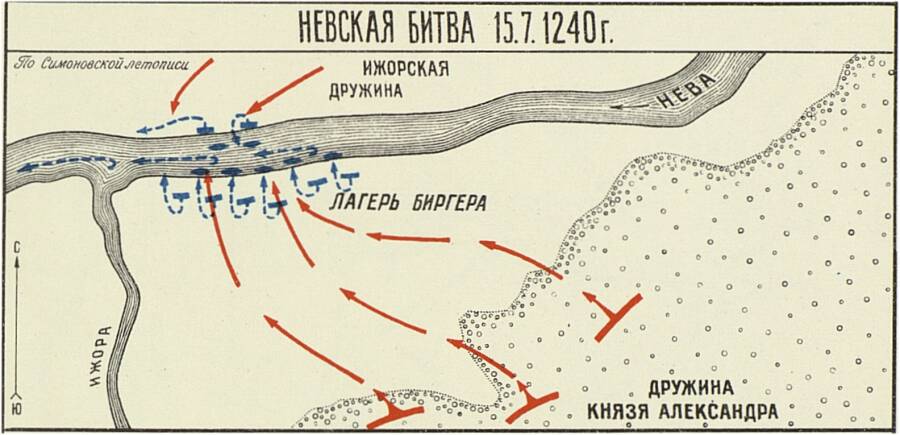 Схема битвы.