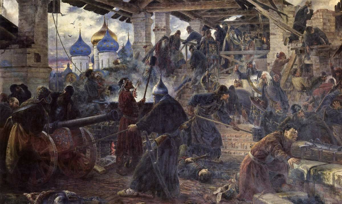 С.Д. Милорадович «Оборона Троице-Сергиевой лавры», 1894 год (@ Государственный Русский музей)