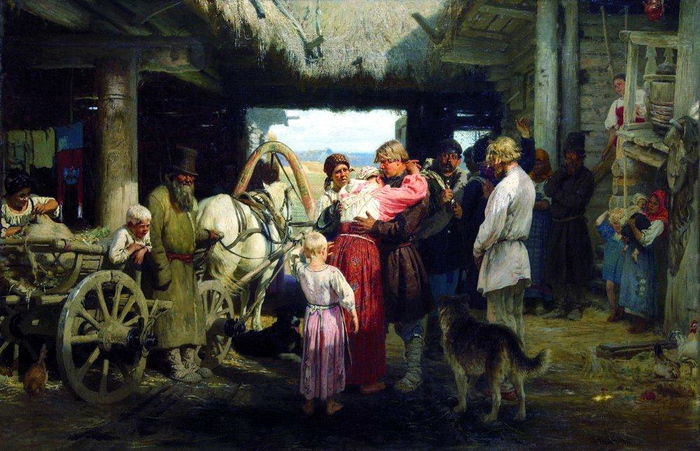 Проводы новобранца. И.Е.Репин. 1879 г. 